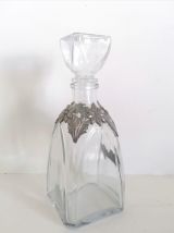 Carafe à whisky décor en étain 