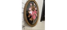 Cadre avec fleurs sous verre