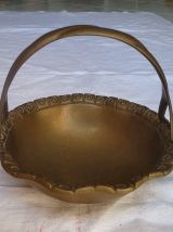 panier  en laiton , bonbonnière , vintage