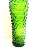 Carafe diamant en verre d'Empoli vert 1950 