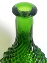 Carafe diamant en verre d'Empoli vert 1950 