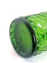 Carafe diamant en verre d'Empoli vert 1950 