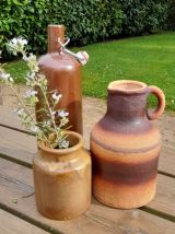trio de vase / soliflore en grès, rétro vintage