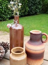 trio de vase / soliflore en grès, rétro vintage