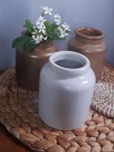 Lot de 3 pots en grès, anciens pots à moutarde