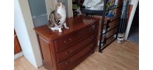 Commode en bois massif 3 tiroirs 