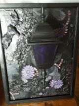 TABLEAU LUMINAIRE NOIR VIOLET PARIS