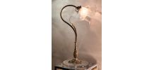 grande lampe rocaille bronze et laiton  art nouveau tulipe f