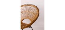 Fauteuil en rotin vintage années 60 par Janine Abraham 