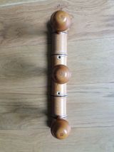 Porte manteau mural façon bambou à 3 patères champignon