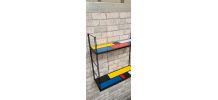 Etagere string style piet mondrian montants noir. 48x48x16. 