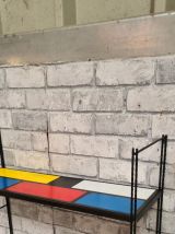 Etagere string style piet mondrian montants noir. 48x48x16. 