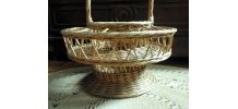 Porte bouteilles et verres en osier (Années 50)