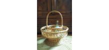 Porte bouteilles et verres en osier (Années 50)