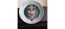 ASSIETTE DECORATIVE CHAT HUMANISE