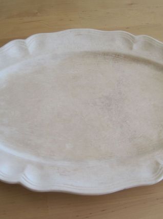 Plat Sarreguemines ivoire  Ovale ancien vintage   