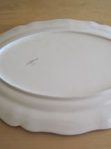 Plat Sarreguemines ivoire  Ovale ancien vintage   
