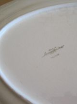 Plat Sarreguemines ivoire  Ovale ancien vintage   