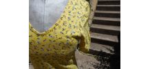 SOEUR ROBE MI LONGUE NEUF DEMARQUEE T 36-38 neuf jaune fleur