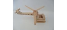 hélicoptère en bois avec hélices tournantes