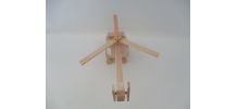 hélicoptère en bois avec hélices tournantes