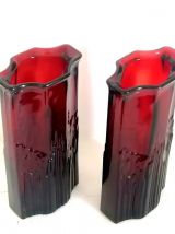  Paire de vases art déco rouge skyscraper