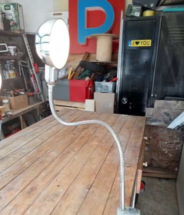 Lampe chromée articulée vintage d'architecte