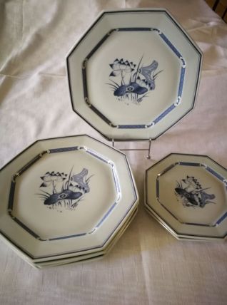 ASSIETTES PORCELAINE JL COQUET