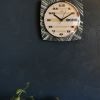 Horloge vintage pendule murale silencieuse carrée "Romatic"