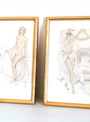 Dessins nus art déco par Edouard Jules Chimot (1880-1959) 