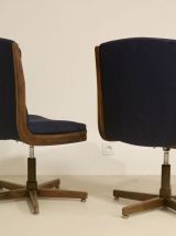Paire de fauteuils vintage pivotant en bois  Année 70 Réf ZA