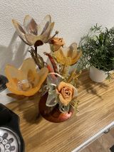 Bougeoir métal floral vintage