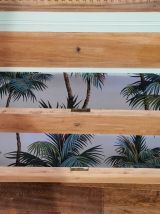 Commode vert et bois