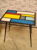 table  1960  a 70   style piet mondrian  pied fuseaux devis