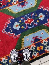 Tapis vintage Français Savonnerie fait main, 1C871