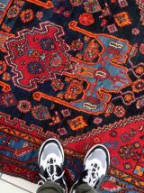 Tapis vintage Persan Hamadan fait main, 1C872