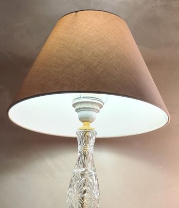 lampe style delux  1975 a 80 verre et  chrome or 40x25 tres 