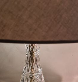 lampe style delux  1975 a 80 verre et  chrome or 40x25 tres 