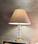lampe style delux  1975 a 80 verre et  chrome or 40x25 tres 