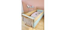 Vends lit bébé rotin/bois