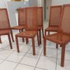 Suite de 6 chaises cannage design italien vintage années 70