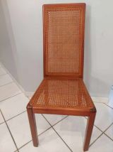 Suite de 6 chaises cannage design italien vintage années 70