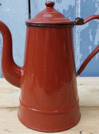 Cafetière émaillée marron
