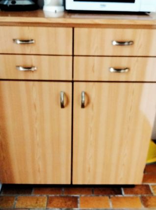 Buffet bas cuisine 2portes 4 tiroirs  formica 