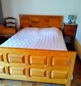 Bois de lit 140 chêne sommier matelas 