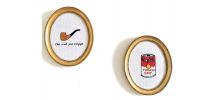 Paire de cadres médaillon broderie Pop art 