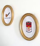 Paire de cadres médaillon broderie Pop art 