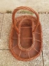 panier  porte bouteilles  en  osier