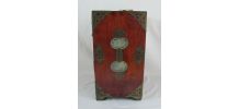 grande boite à bijoux Chinois en bois orné des plaques de ja
