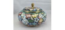 pot couvercle en bronze émail cloisonne Chinois Chine 